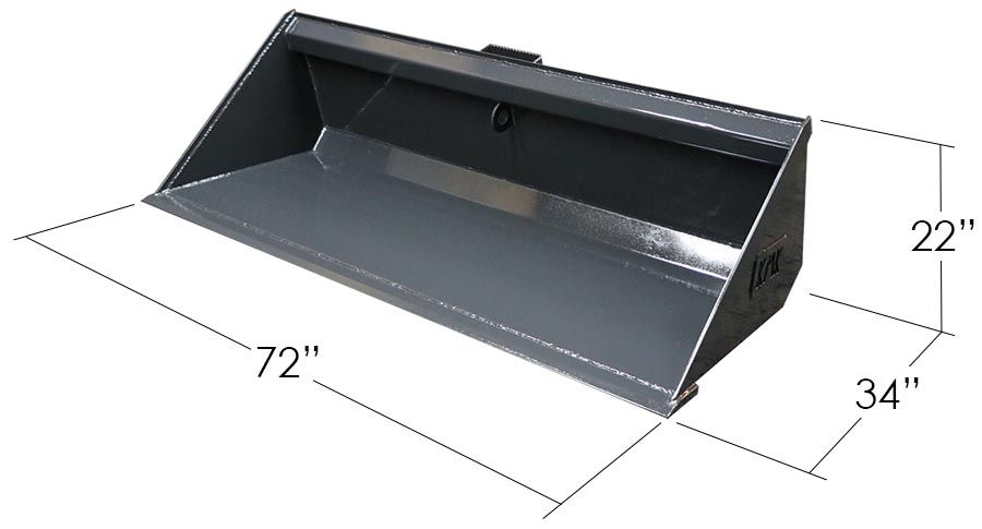 thumbnail image 2 of Express Steel 72-Inch Smooth Bucket – Universal Quick Attach For Skid Steer, Backhoe Loader – General Purpose 2 of 6