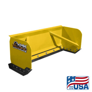 5', 6', 7' 8' Yellow Skid Steer/Tractor Snow Pusher w/ Universal Quick Attach
