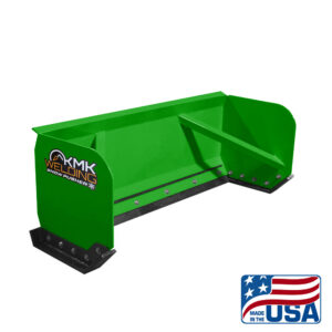 5', 6', 7' 8' Green Skid Steer/Tractor Snow Pusher w/ Universal Quick Attach